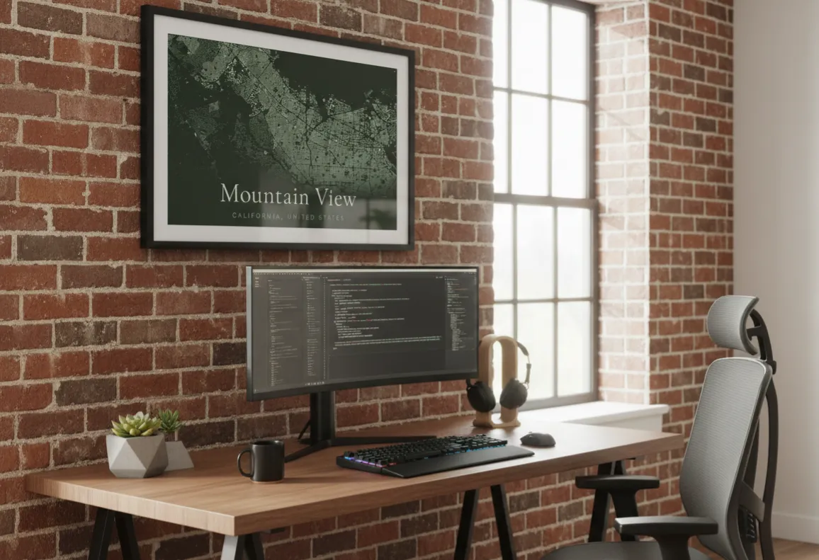 Mountain View building footprint map print