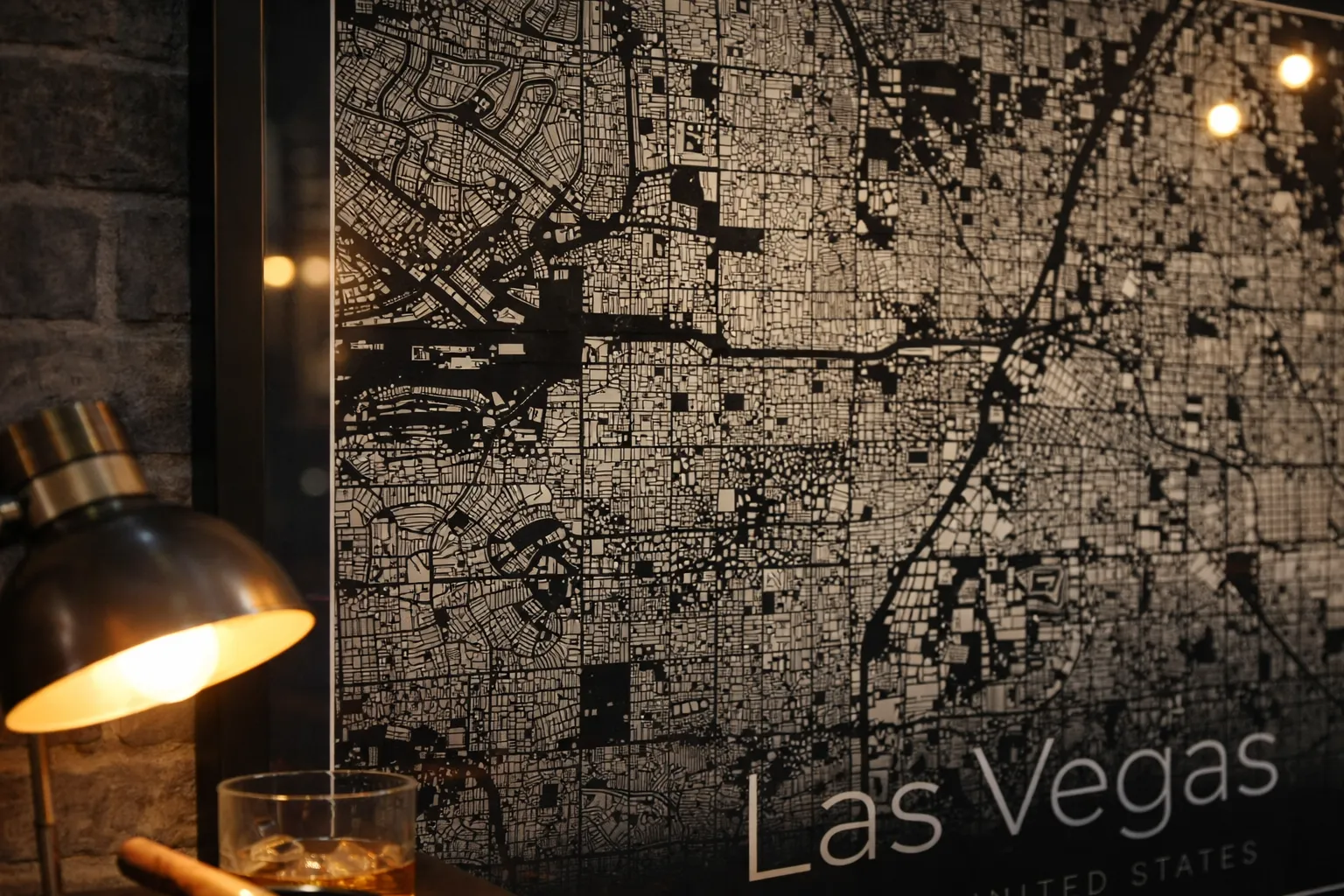 Las Vegas building footprint map print